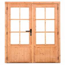 Dubbele glas deur Red class wood 6 ruits 185x205 cm LD